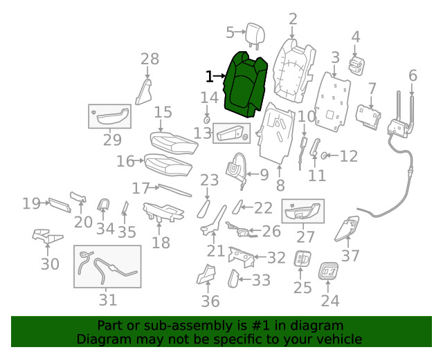 Genuine GM Seat Back Cover 20864523