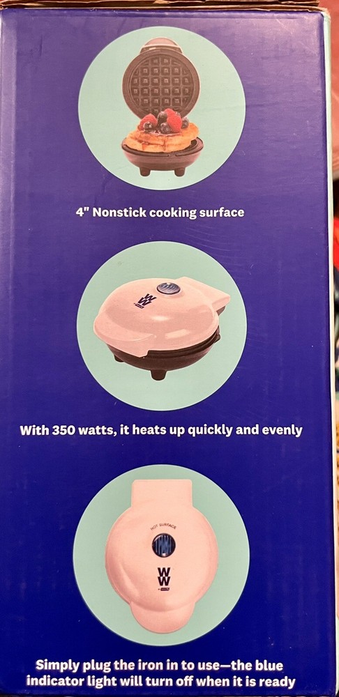 WW Weight Watchers Mini Waffle Maker + Recipes