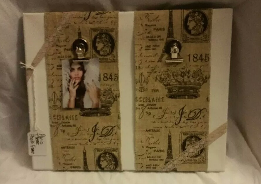 Paris Theme Handmade Picture frame/ Memory Board.