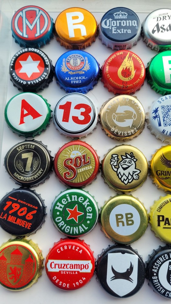 40 Different Used Beer Bottle Top Crown Caps Collectable