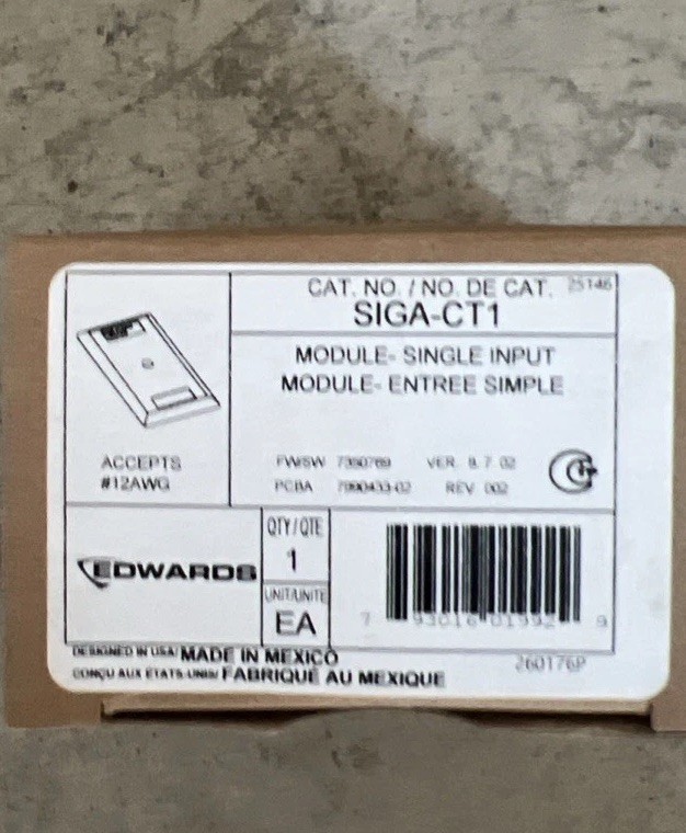 fire alarm Edwards SIGA-CT1 Single Input Module