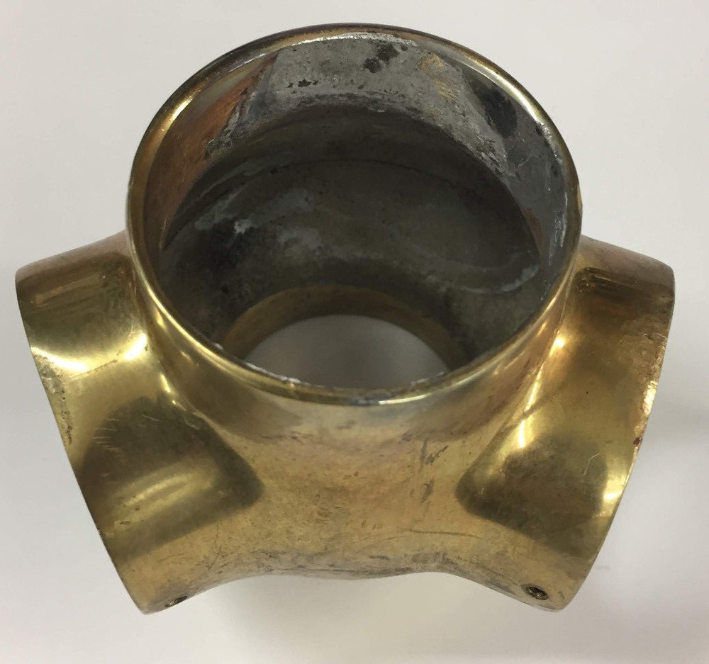 2" Brass Bar Railing  45°  (4 way) connector Fitting