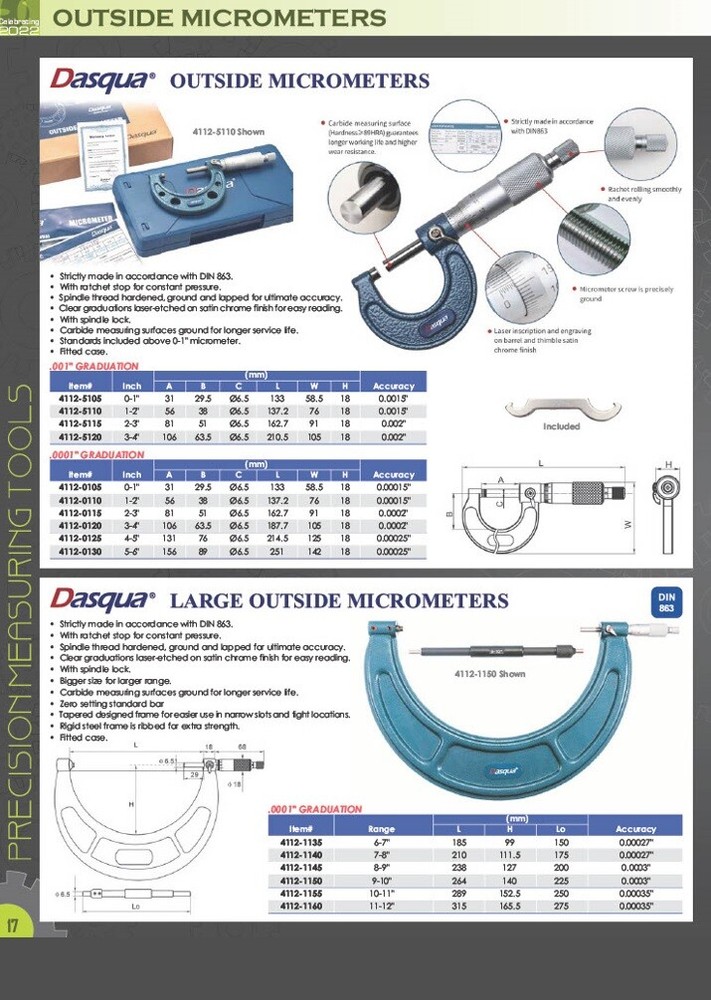 0-1" PRECISION OUTSIDE MICROMETER (4200-0001)
