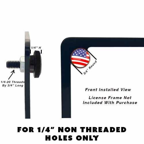 4 Black Knurled Custom License Plate Frame Tag Bolt Kit GREY PINSTRIPE 🚗