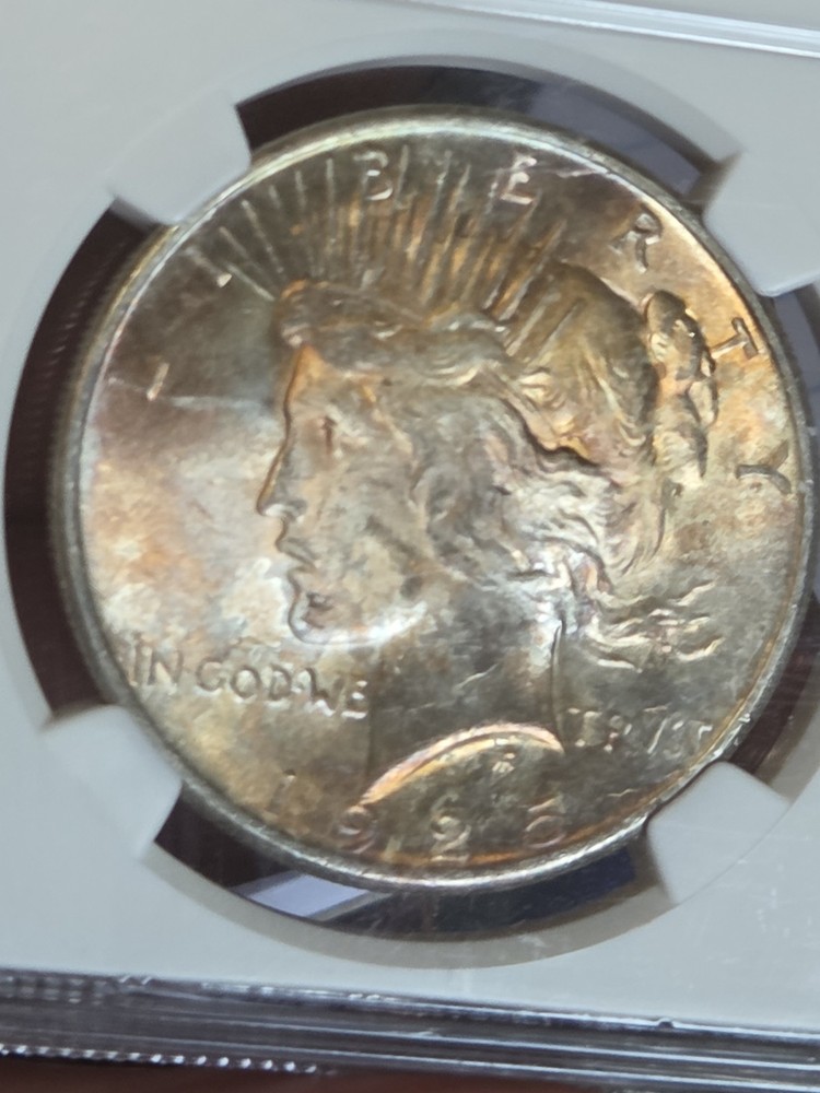 1925 $1 Peace Dollar NGC MS62 Toned