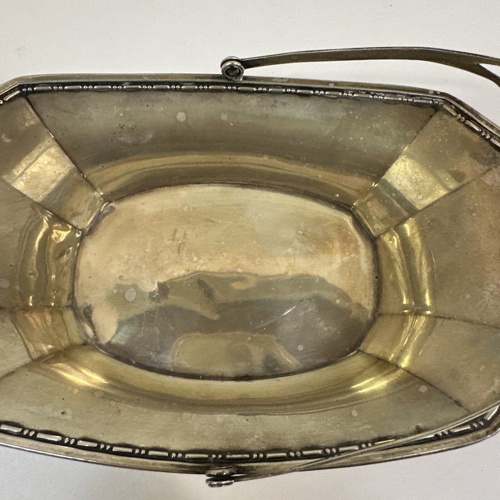 WEBSTER STERLING SILVER HANDLED BASKET BOWL ART DECO