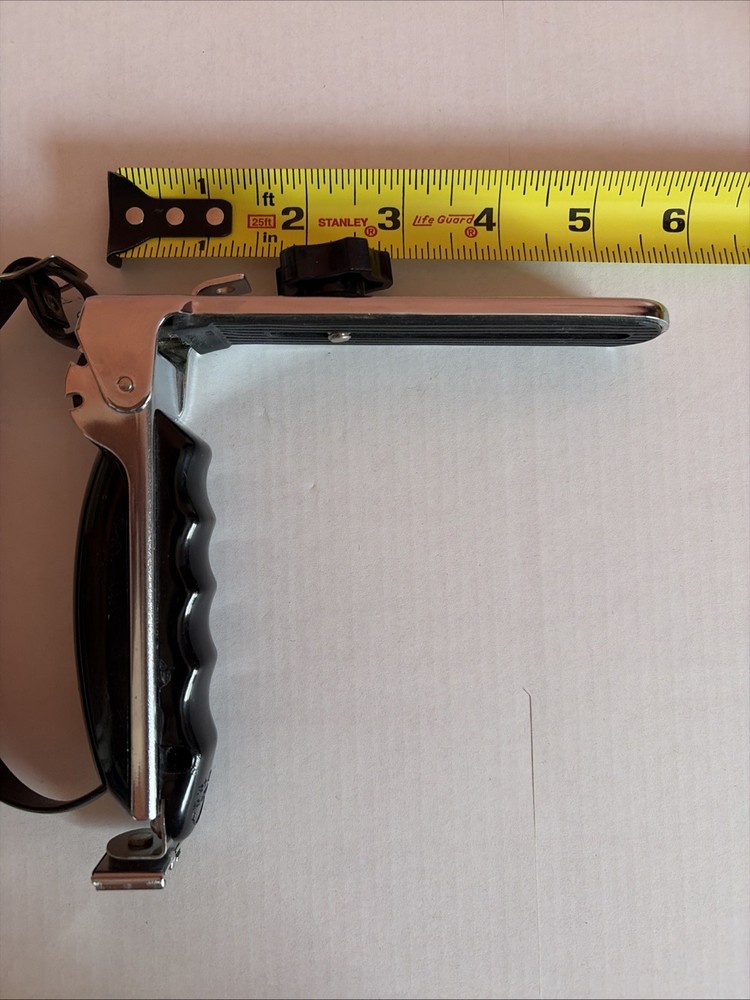 Vintage Folding L Shaped Camera Flash Bracket w/ Handle Strap Cold Shoe For SLR