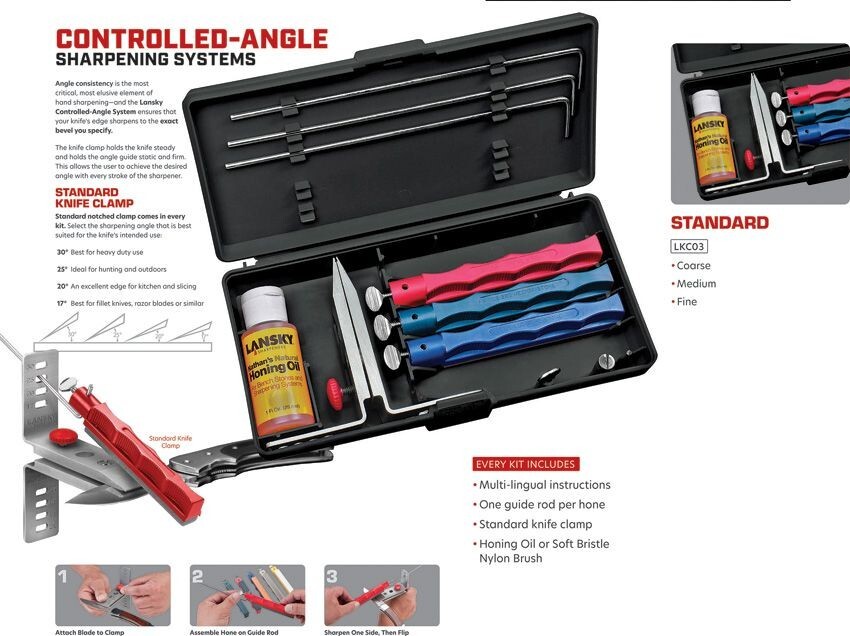 LANSKY STANDARD THREE STONE SHARPENING SYSTEM #LKC03