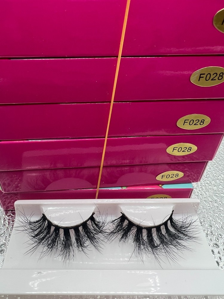 #F028（10 boxes) LONG 3D SYNTHETIC HANDMAD EYELASH BLACK COLOR