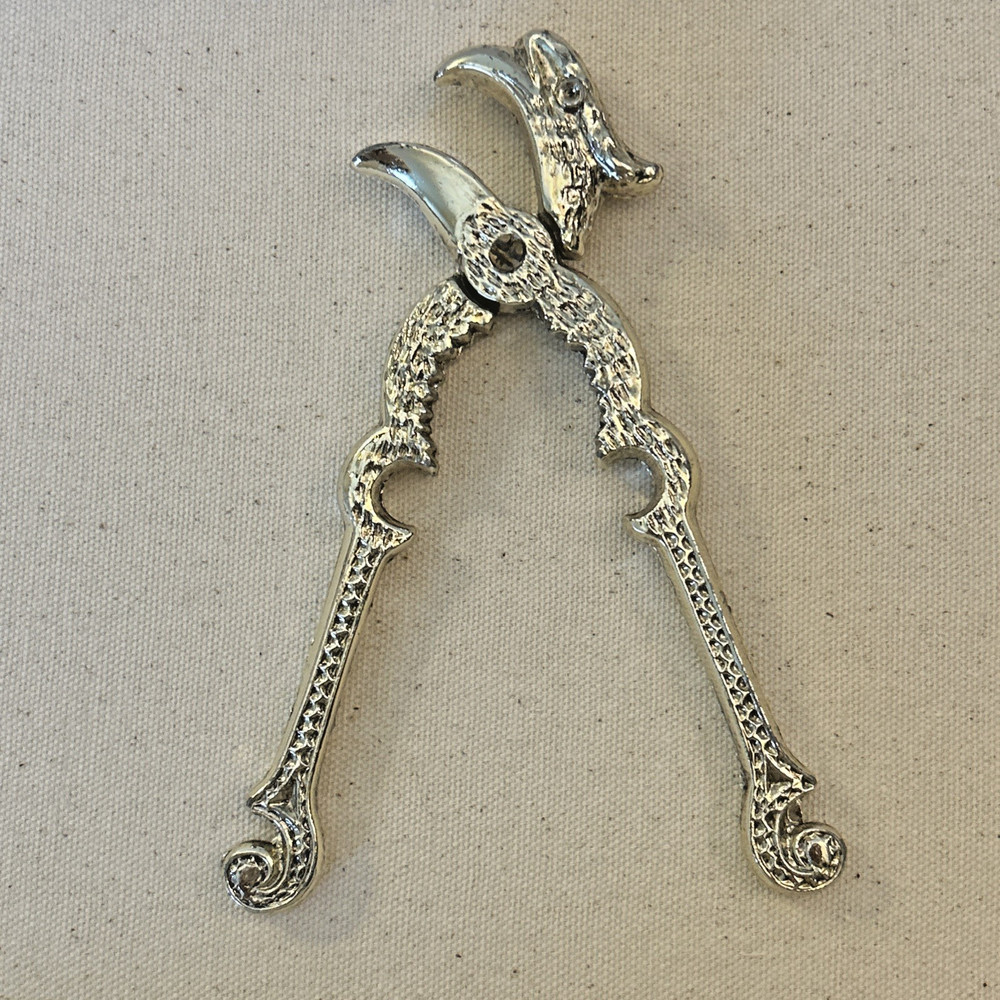 Vintage Nutcracker Metal Eagle Bird Head Handheld Silver Tone Phoenix