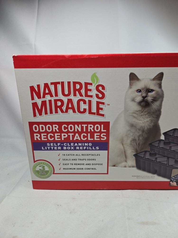 Natures Miracle Odor Control Receptacles Self Cleaning Litter Box Refills 18 Ct