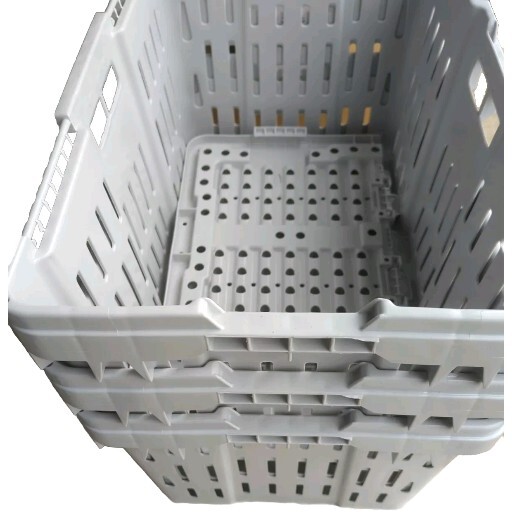 6 Pack Seafood Plastic Crab Crate / Lug With Lid