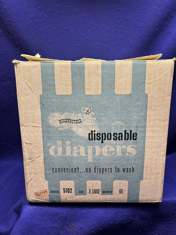 Vintage 1950’s Honeysuckle Disposable Diapers EMPTY Box Sears Robuck