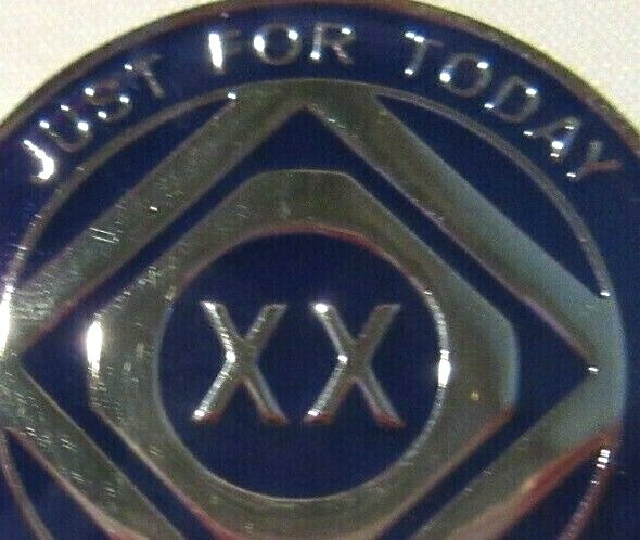Just for today Narcotics Anonymous PURPLE 20 Year Medallion na token