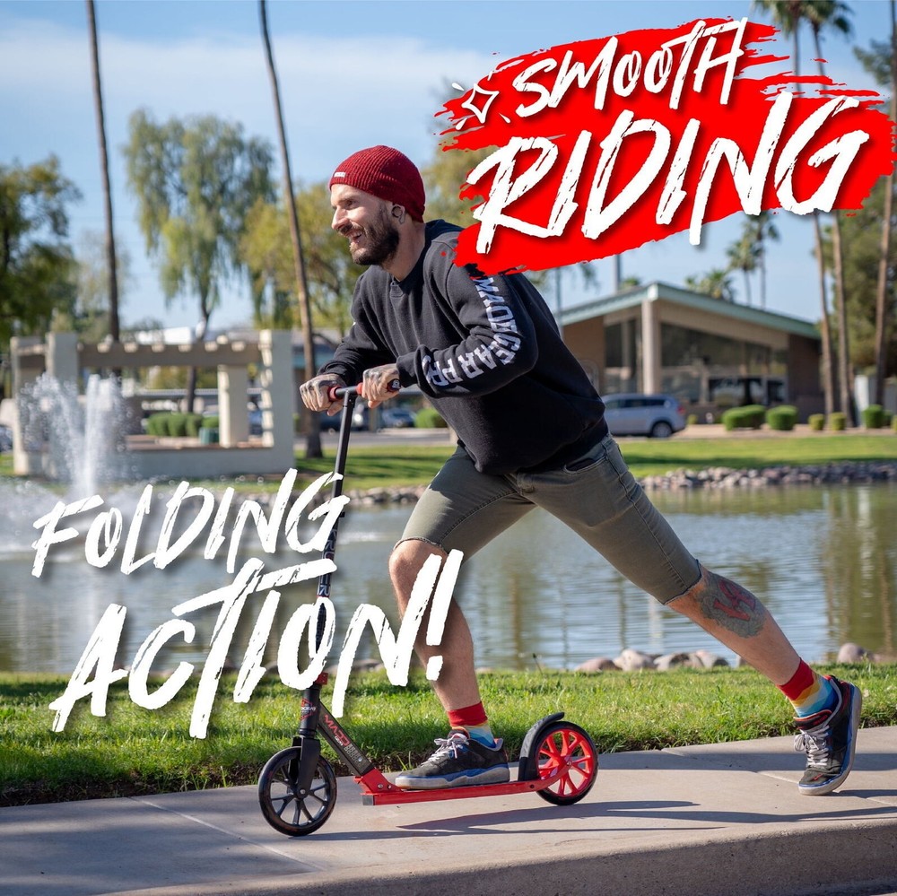 200mm Commuter Scooter Easy Folding Height Adjustable for Teens & Adults