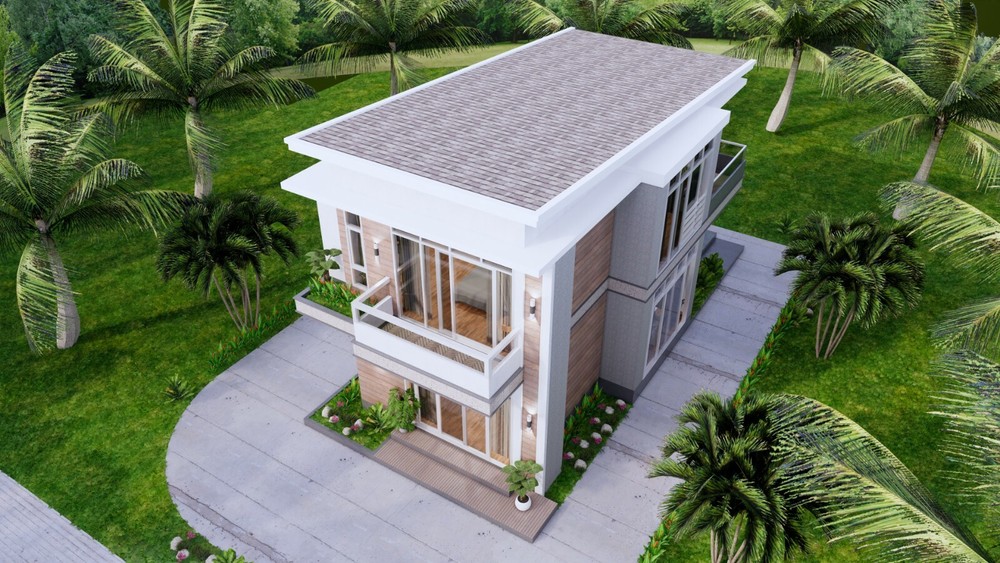 Small House Plan 6.7x10.8 meter 2 Beds PDF Full Plans (A4 Hard Copy)
