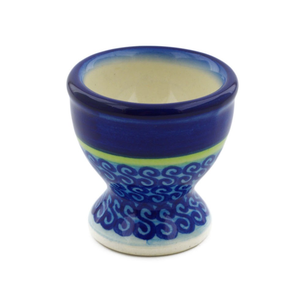 Polish Pottery Egg Holder 2" Midnight Eclipse