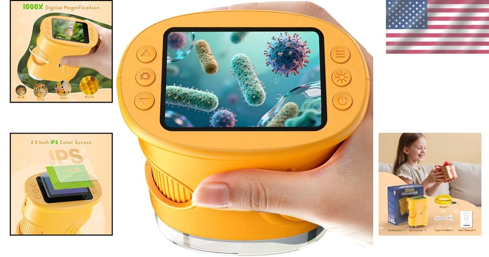 Kid-Friendly 1000X Magnification Microscope - Capture Science Adventures at Home
