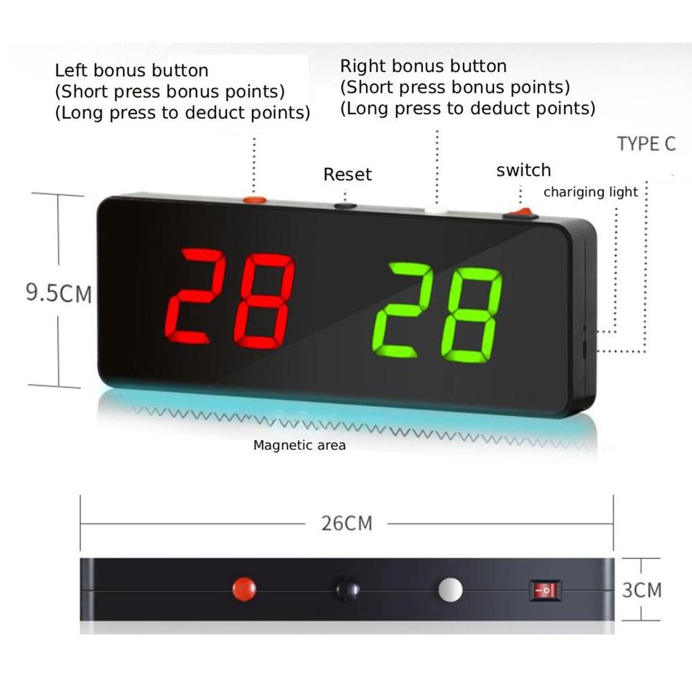 Billiards Electronic Scoreboard Lightweight Sturdy for with Remote