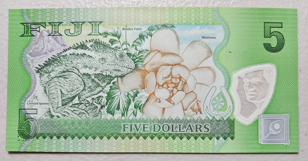 Fiji 5 Dollars 2013 Polymer Unc