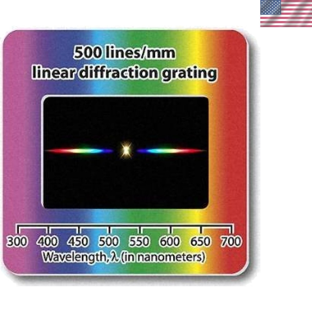 Linear Diffraction Grating Slides - 500 Lines/Mm, 10 Pack for Science Education