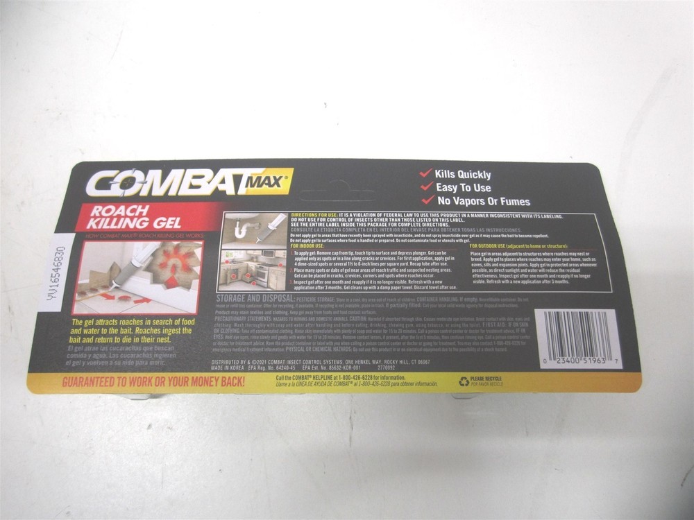 Combat 30g Source Kill Max Roach Killing Gel Bait Syringe - Case of 12