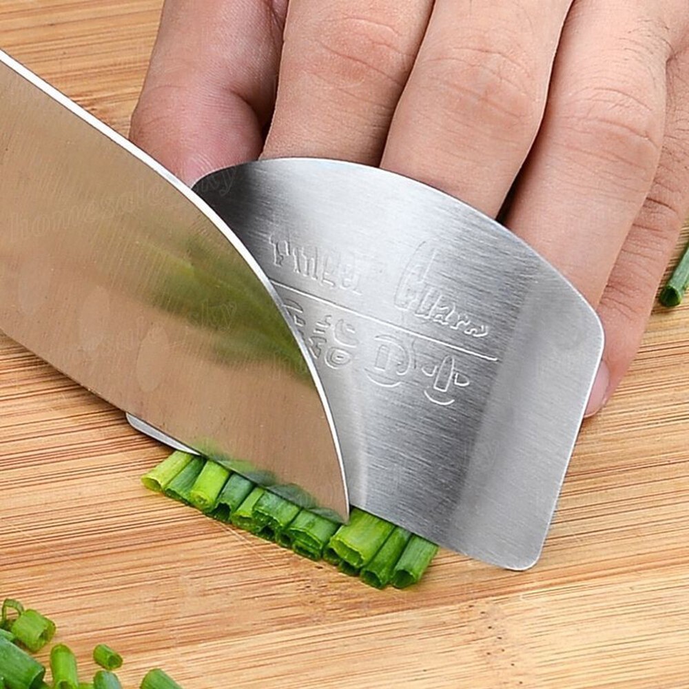 Stainless Steel Kitchen Finger Hand Protector Guard Chop Slice Shield Cook Tool
