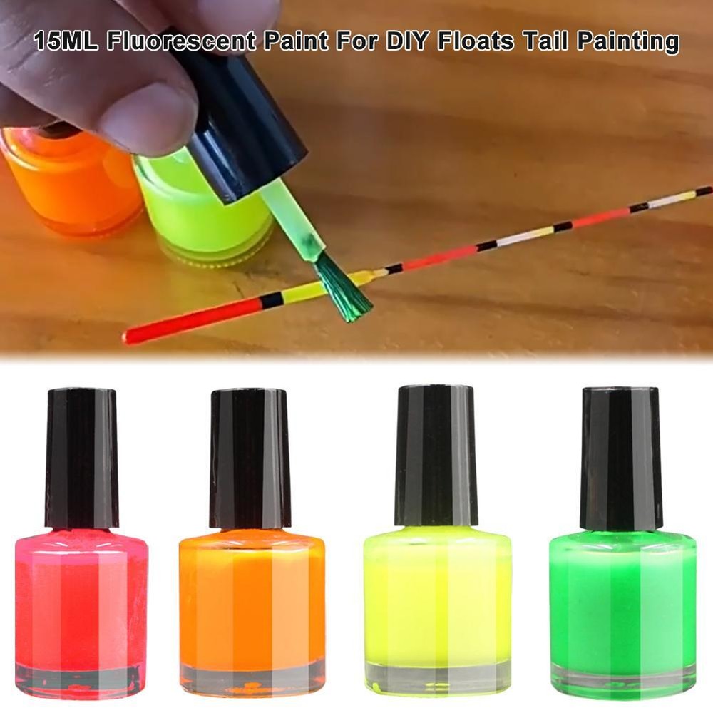 Fast-Drying 15ML Fluorescent Paint for Visible Buoy DIY Fishing Float Tail  B8N4