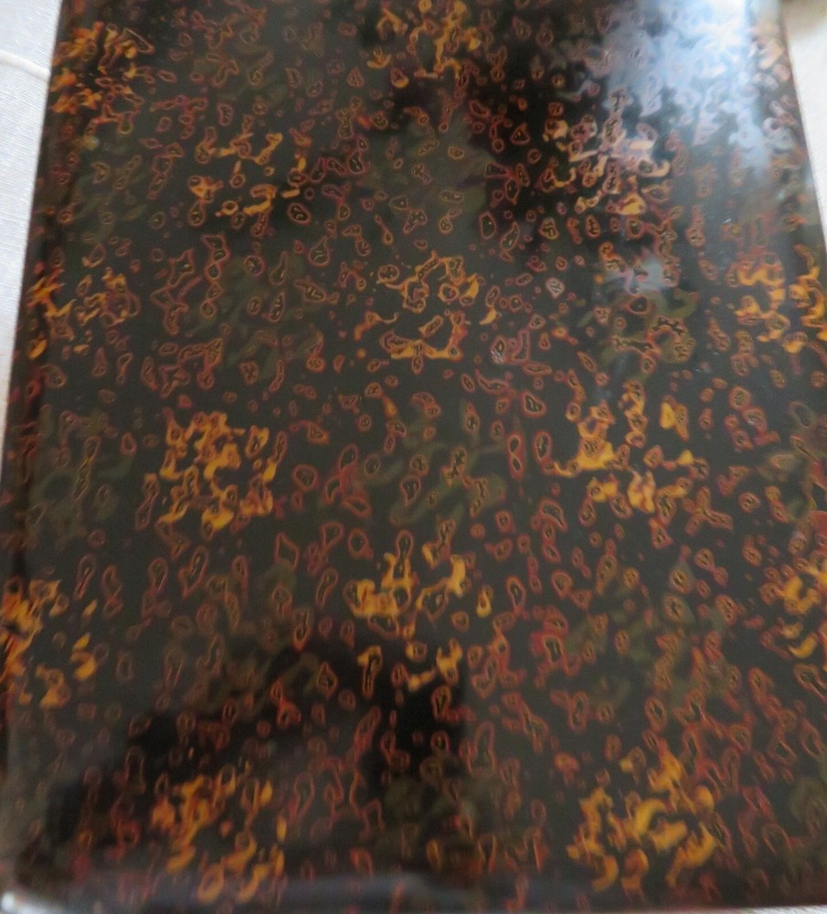 Mint japanese late Taisho rectangular brown, black,BUNKO lacquer box,10.6 in