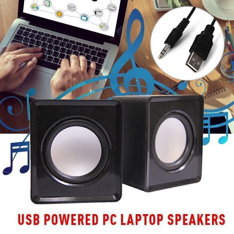 3.5mm Jack USB Wired Computer Speaker Stereo For PC Laptop Notebook Desktop FFpR