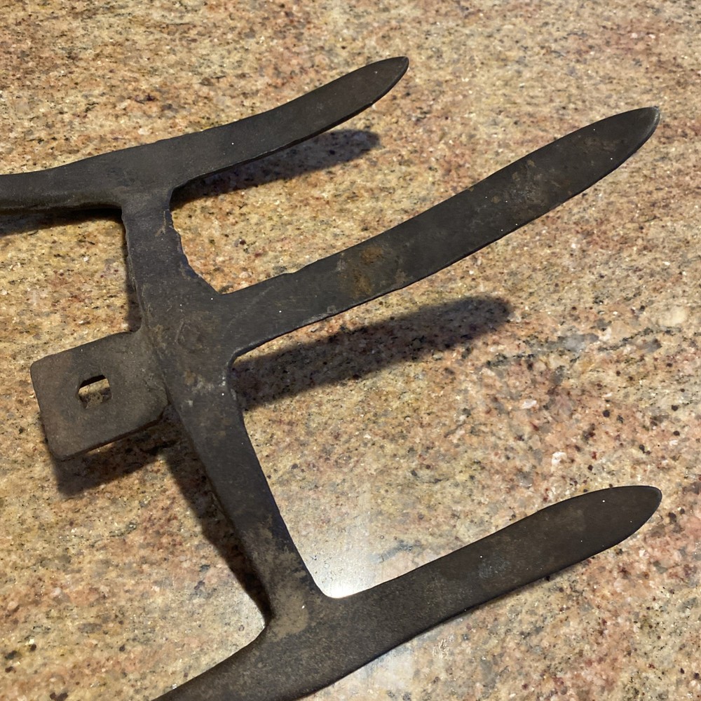 Pitch Fork Rusty Rustic no handle Original Vintage Primitive Metal 9” X 10.5”