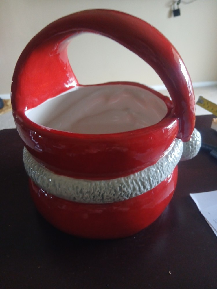 Vintage Ceramic Santa Claus Basket