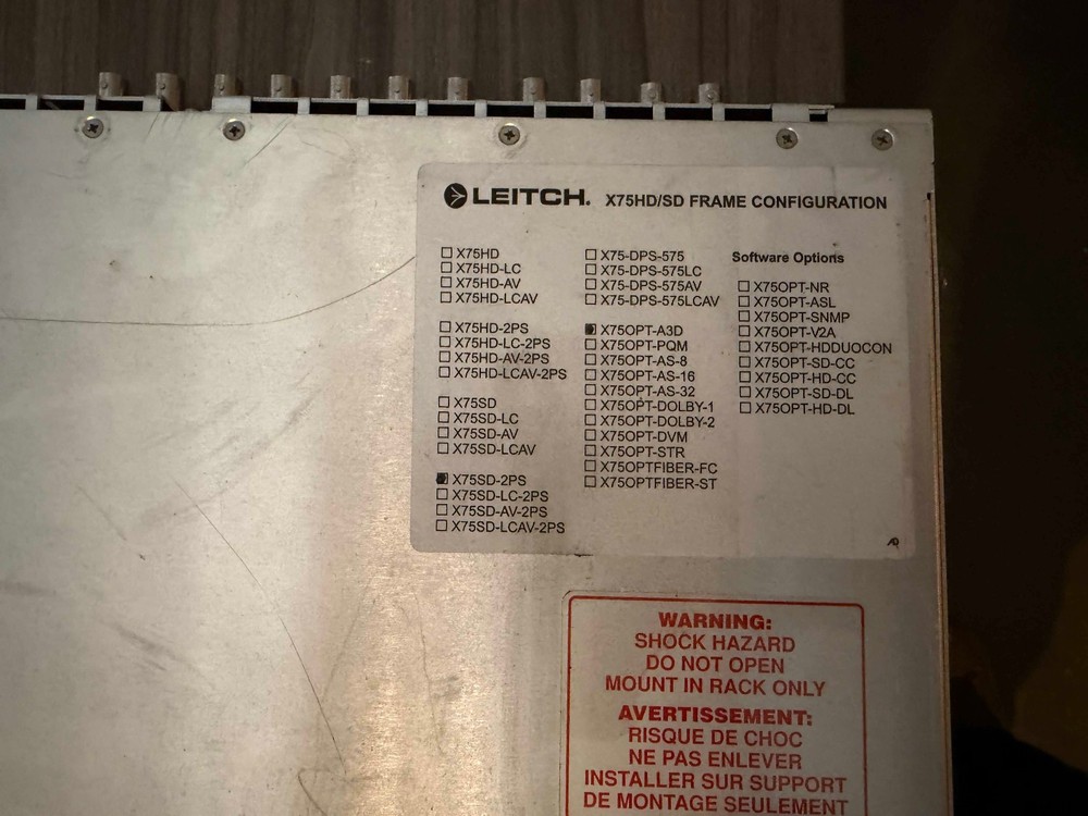 Leitch X75SD-2PS Multiple Path Converters and Frame Synchronizers with 2 PSU