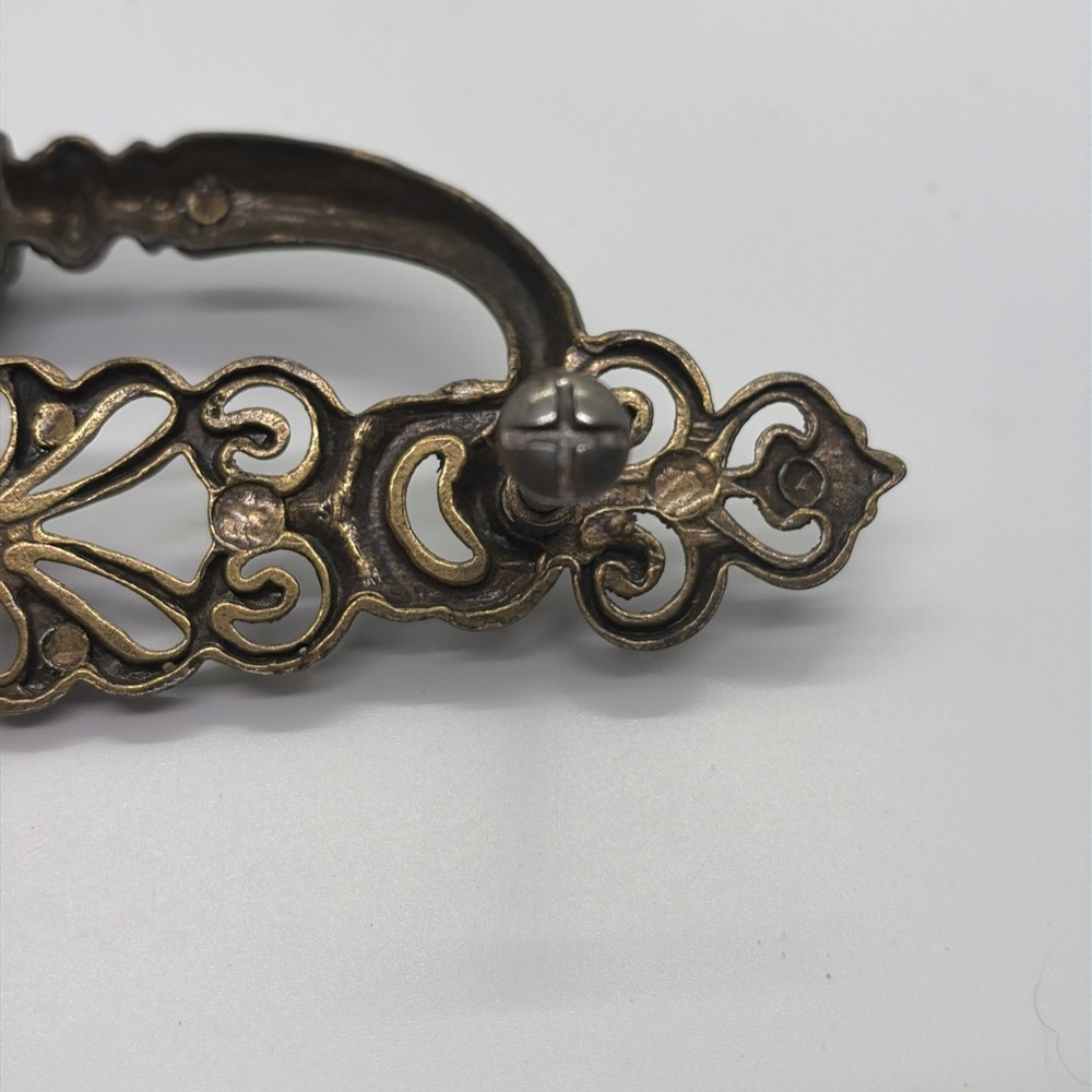 Vtg Pair Of Brass Drawer Pulls 7” (11)