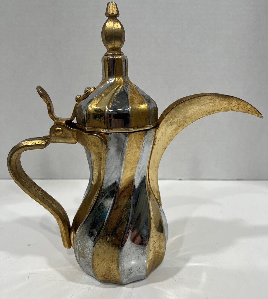 Stainless Steel Brass Turkish Middle Eastern Tea Coffee Teapot
