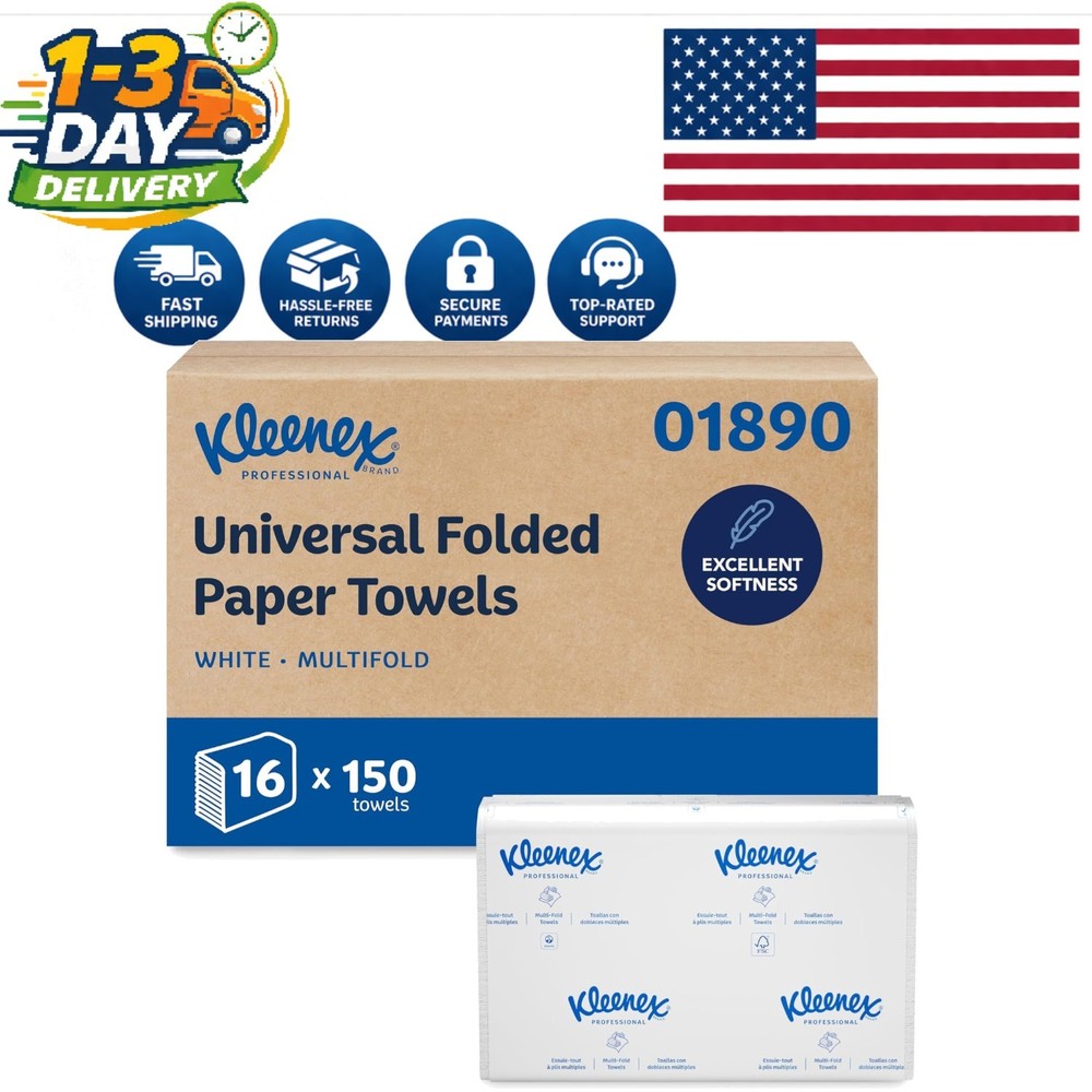Professional Universal Multifold Paper Towels - 9.2" x 9.4" White, 2400 Sheets