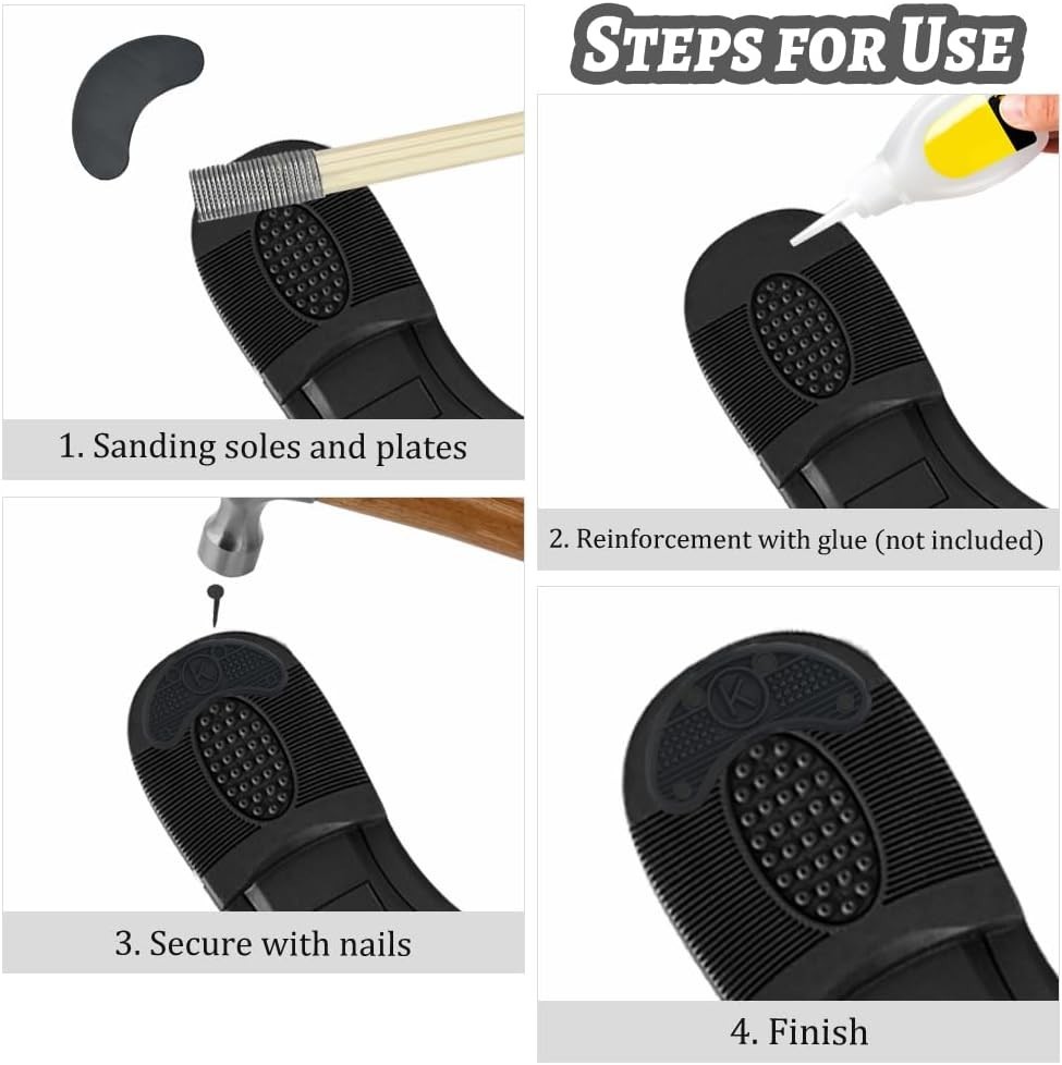 Versatile 30PCS Black Heel Taps – Durable, Non-Slip Solution for Shoes