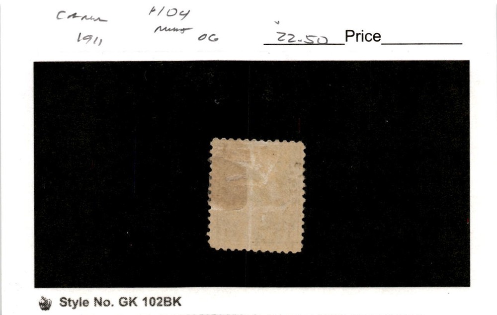 Canada, Postage Stamp, #104 Mint Hinged, 1911 King George (AC)