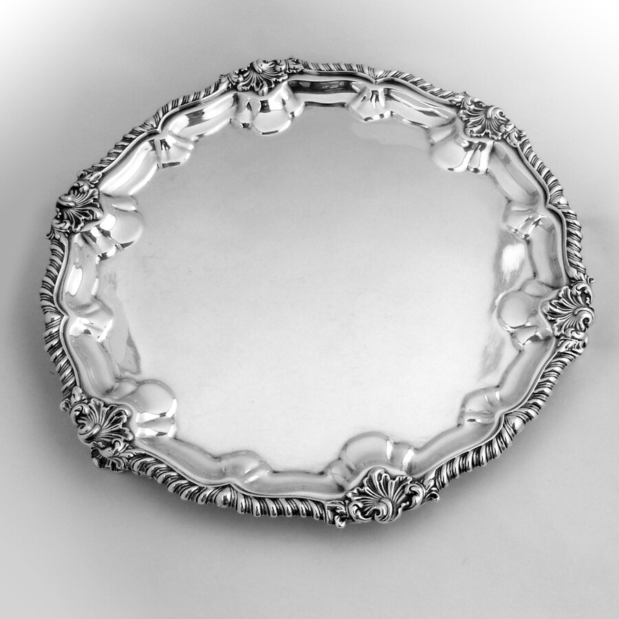 Footed Salver Tray Frank Smith Sterling Silver No Mono