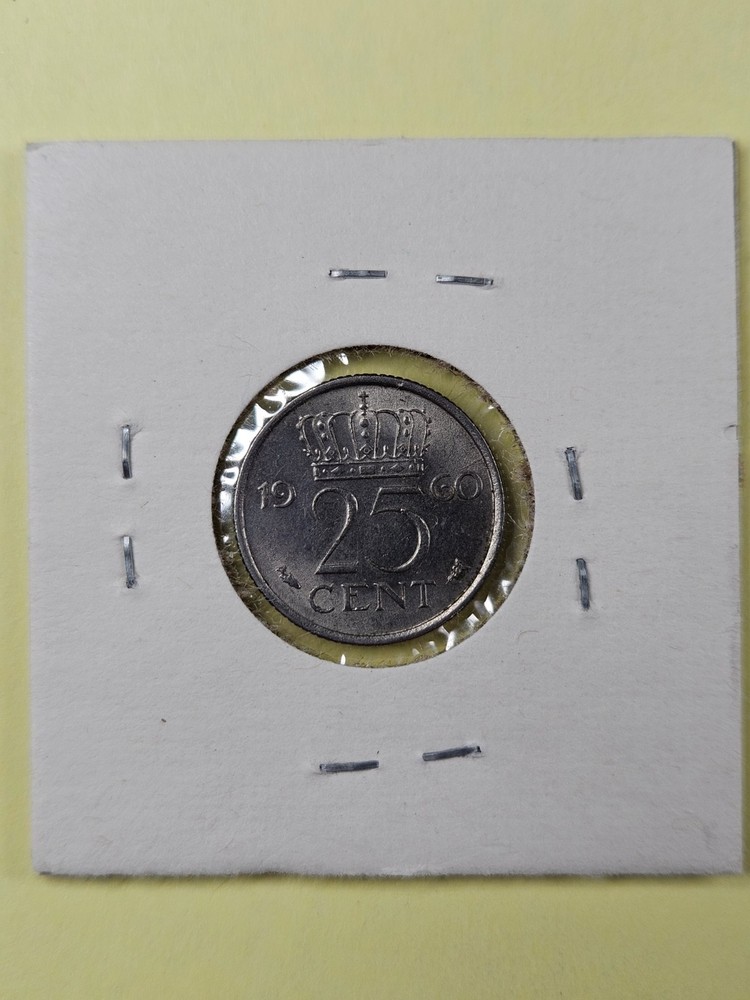 COIN - NETHERLANDS - 25 CENTS 1960