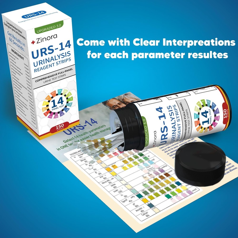 14-Parameters Urine Reagent Strips [150ct], Comprehensive Urinalysis Detectio...