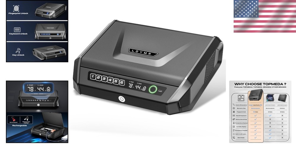 Quick Access Handgun Safe with Fingerprint & Keypad