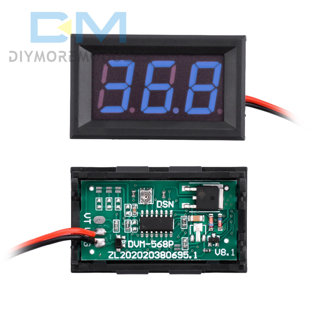 Mini DC 5V-120V Voltage Volt Meter LED Panel 3-Digital Display 2 Wire Voltmeter