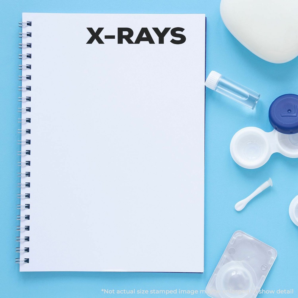 Bold X-Rays Rubber Stamp Size 1/2" Tall x 1-1/2" Wide