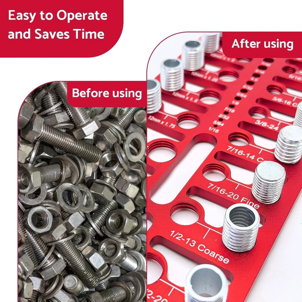 Thread Checker - 55 Nut & Bolt Thread Checker, Bolt Size and Thread Gauge 19 Sta