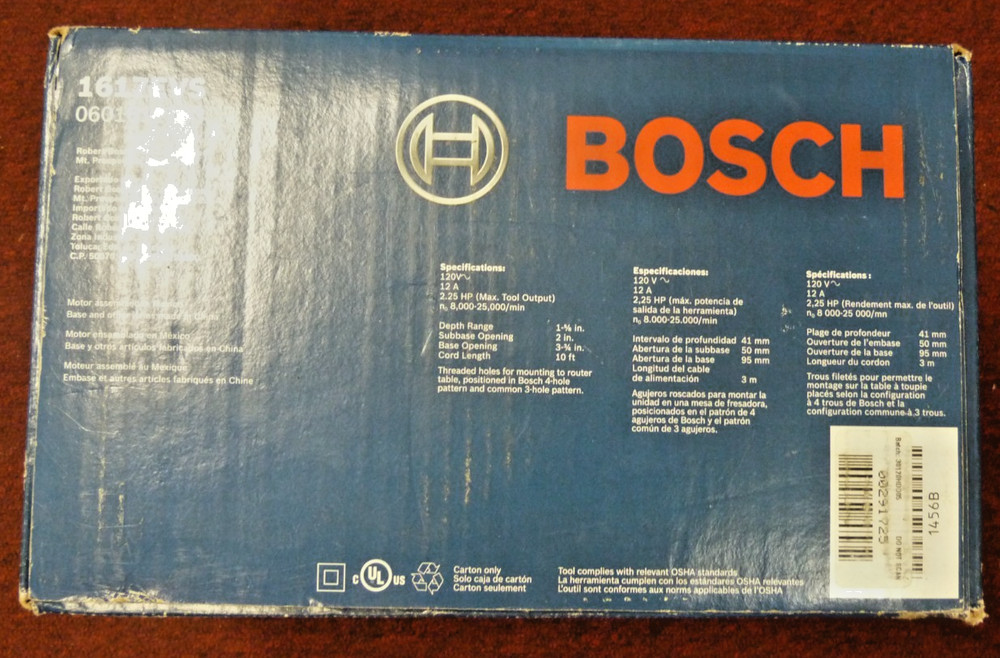 Bosch 1617EVS 2.25 HP Electronic Fixed-Base Router
