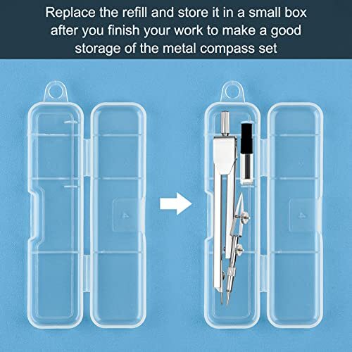 Pack Student Metal Compass Set for Geometry with Extra Lead Refills, Math 2