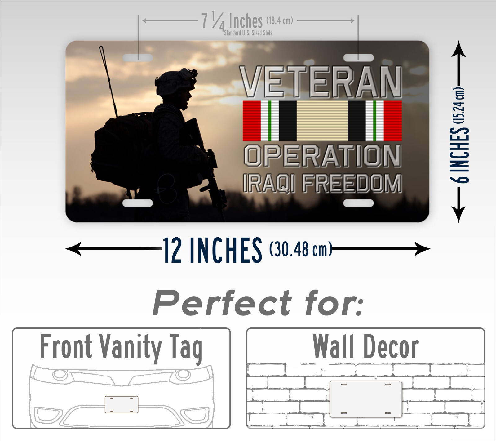 Operation Iraq Freedom Veteran License Plate/ US Military Army Auto Tag