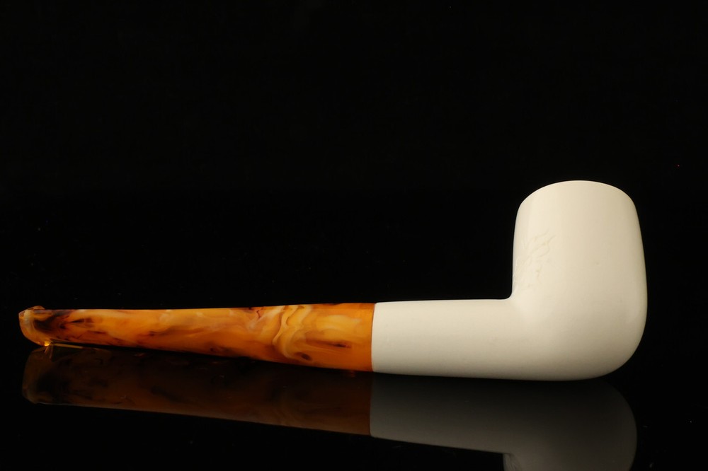 Billiard Block Meerschaum Pipe with custom case 14749