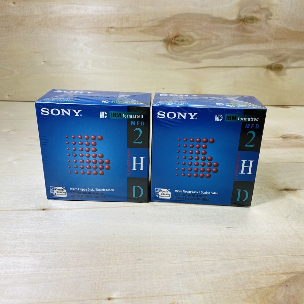 SONY Micro 3.5" Floppy Disc Double Sided IBM Formatted MFD-2HD, 2 - 10 Packs